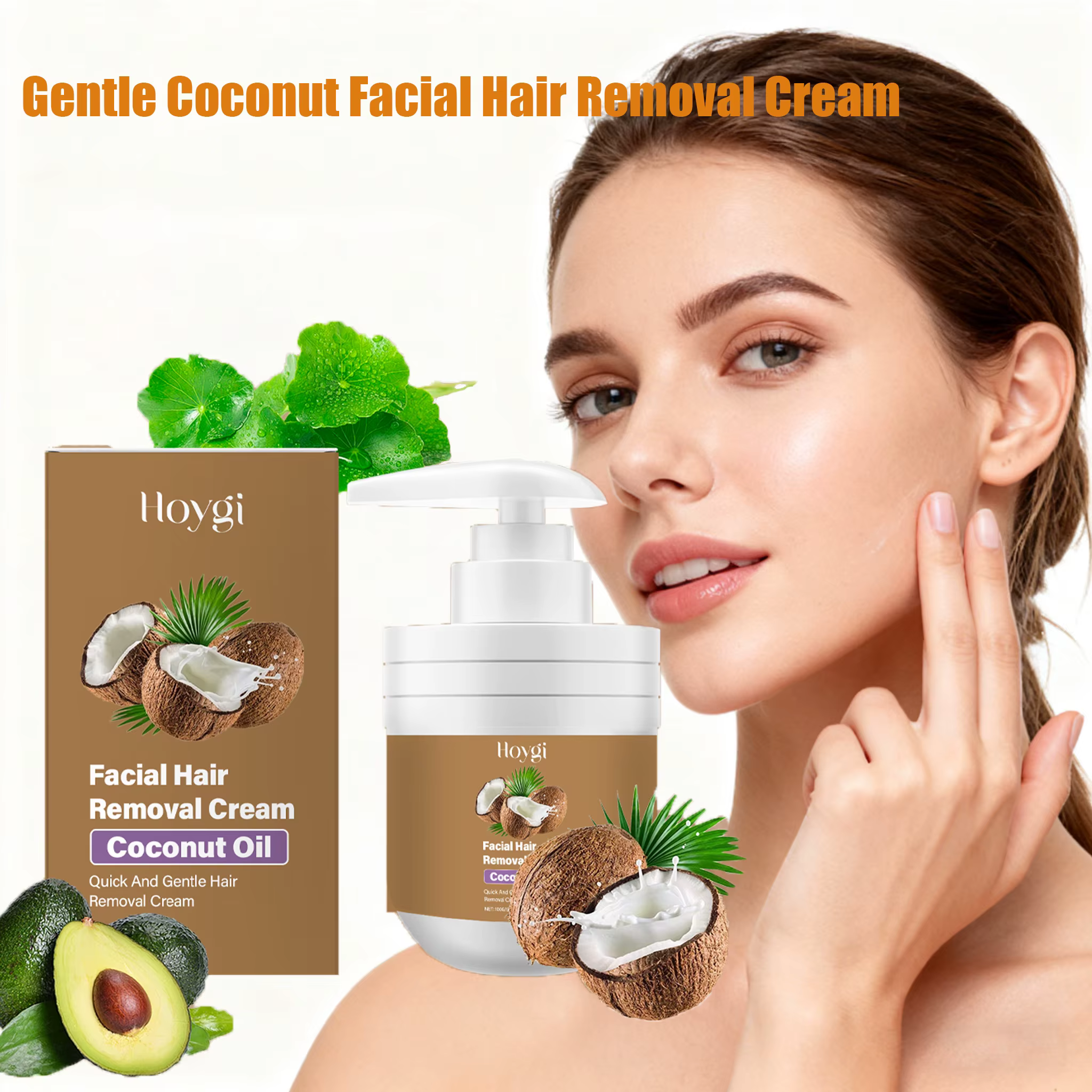 Crème d'épilation du visage à la noix de coco
