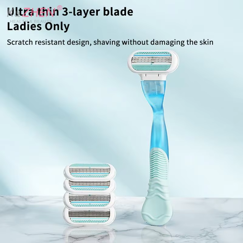Rasoir corporel pour femme avec trois lames flottantes de précision et design résistant aux rayures
