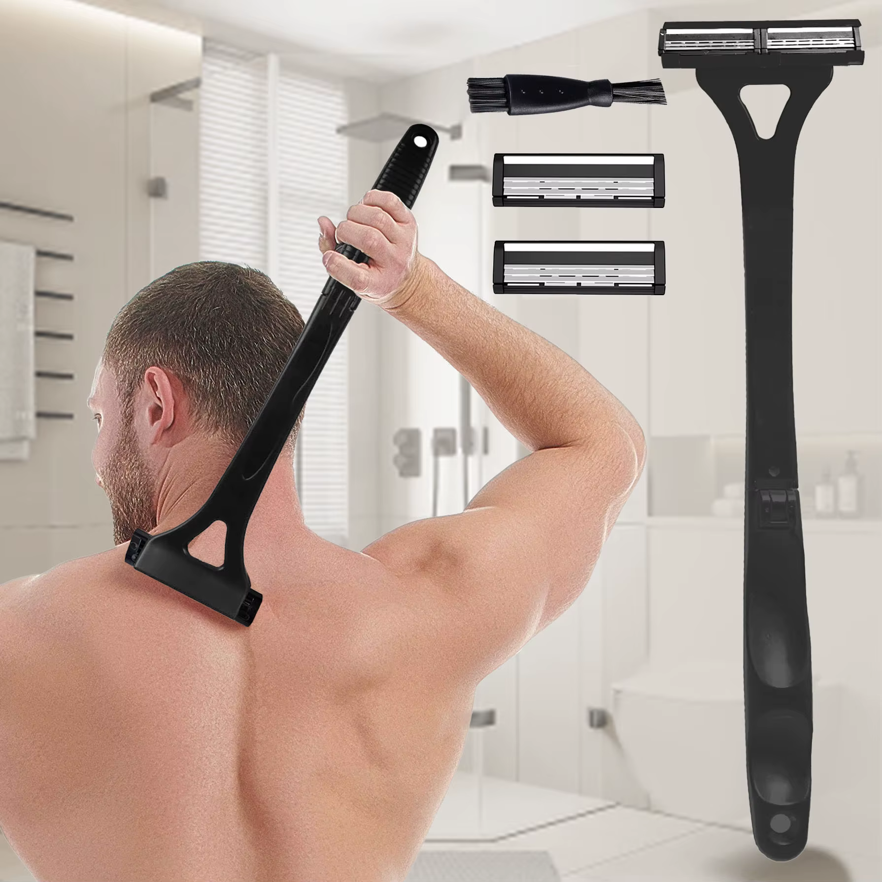 Rasoir arrière à manche Long pour hommes