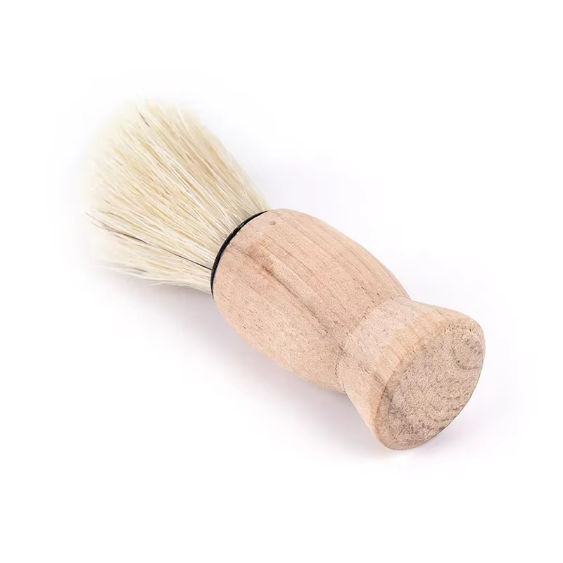 ▧ ~1x brosse à raser professionnelle avec manche en bois
