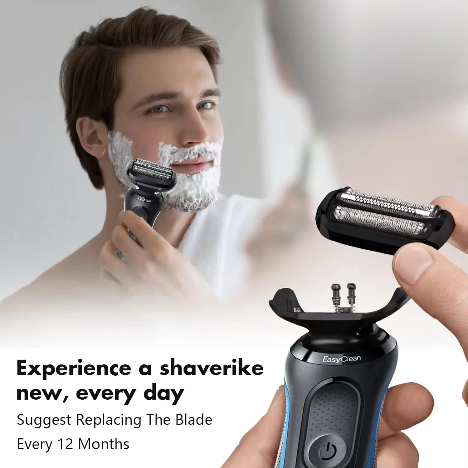 Tête de rechange 53B compatible avec le rasoir électrique Braun Series 5/6 5018s