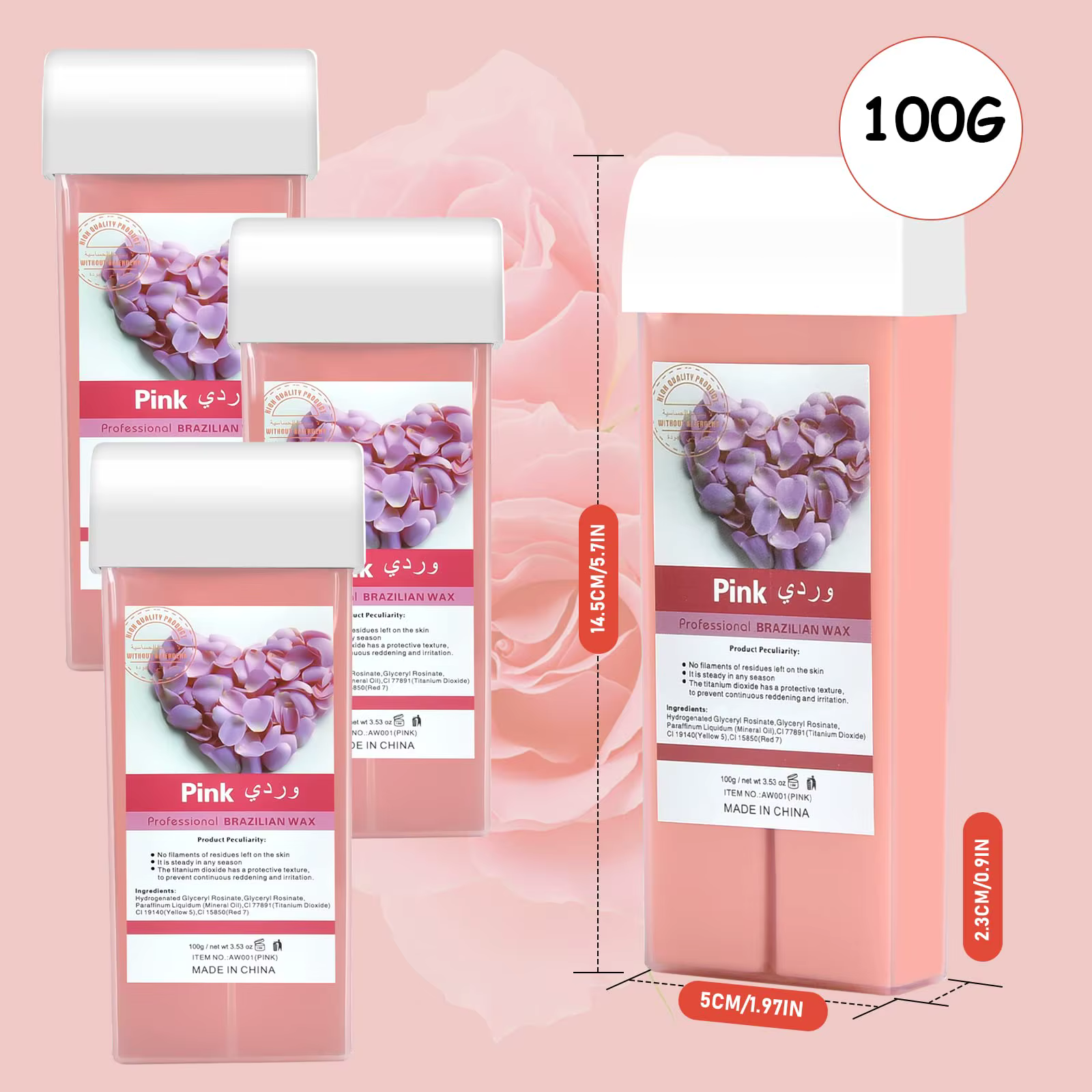 Recharge de rouleau de cire Rose