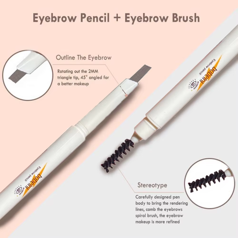 Crayon à sourcils double extrémité à tête fine – imperméable