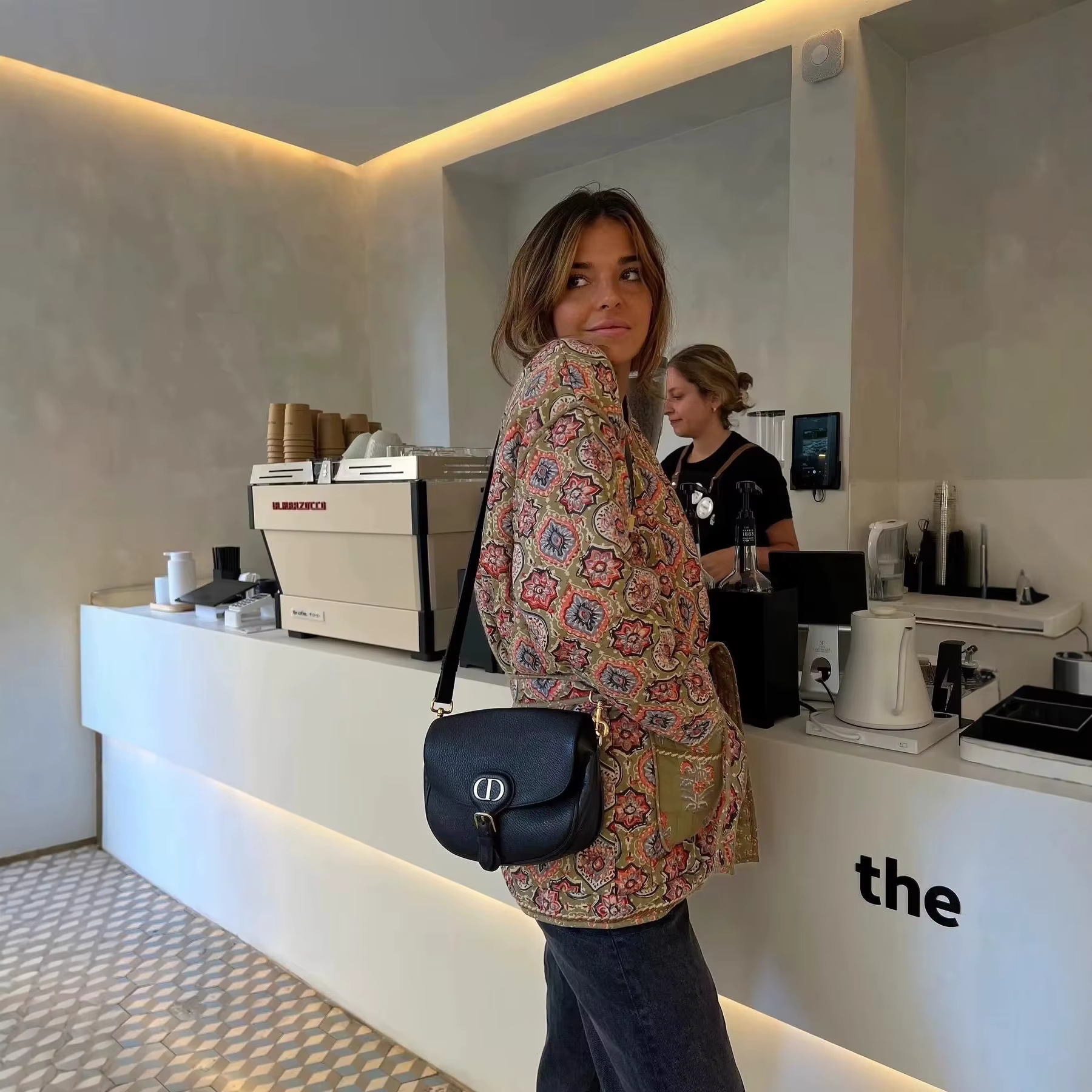 Vêtements pour femmes 2025 automne et hiver nouveau manteau en coton de poche imprimé veste manteau en coton pour femmes
