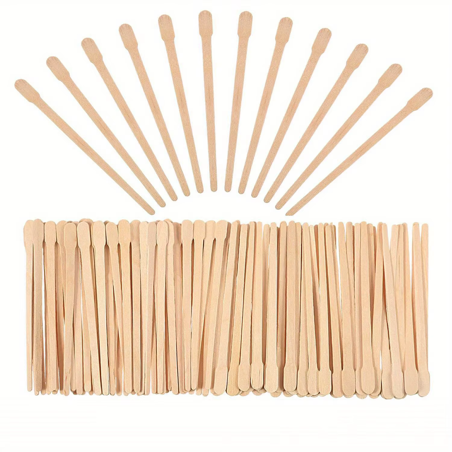 100 bâtonnets de cire en bois de qualité supérieure pour femmes - jetables