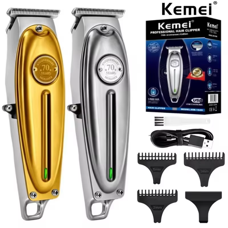Kemei KM-1949 Pro barbier électrique entièrement en métal tondeuse à cheveux professionnelle pour hommes barbe