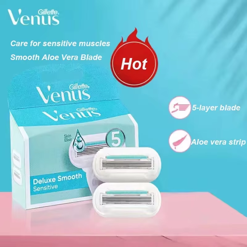 Gillette Venus 5 couches lame recharge lames de rasoir Extra lisse peau sensible barre de savon pour les femmes rasage du corps