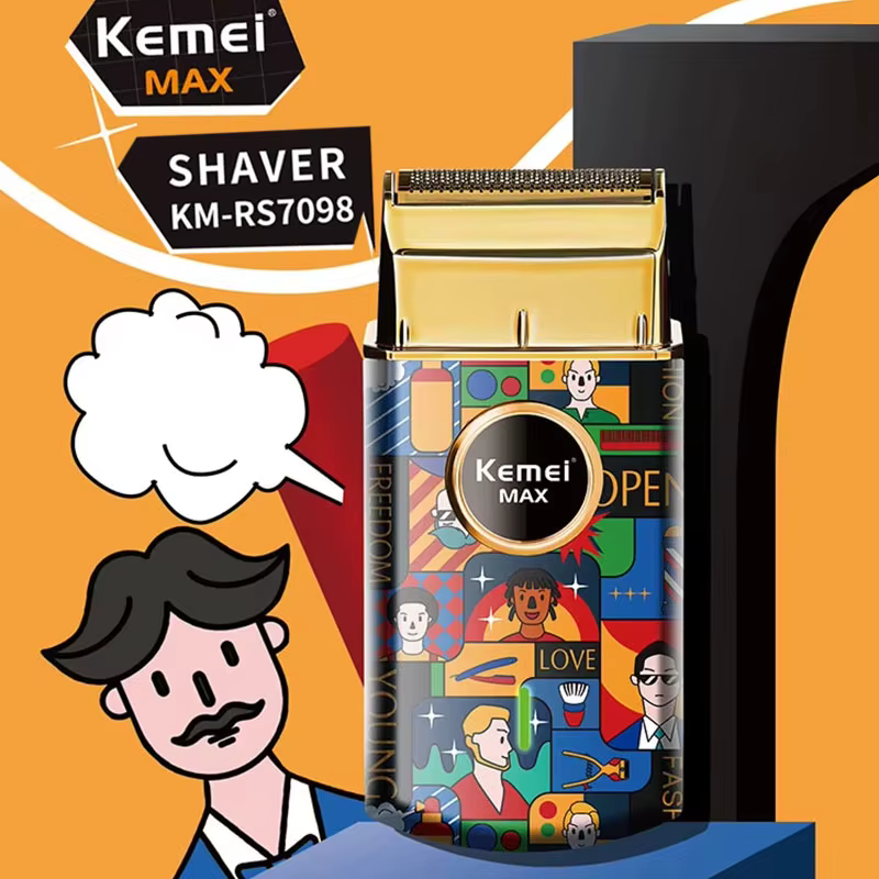 Kemei KM-RS7098 Mini rasoir électrique Portable pour hommes