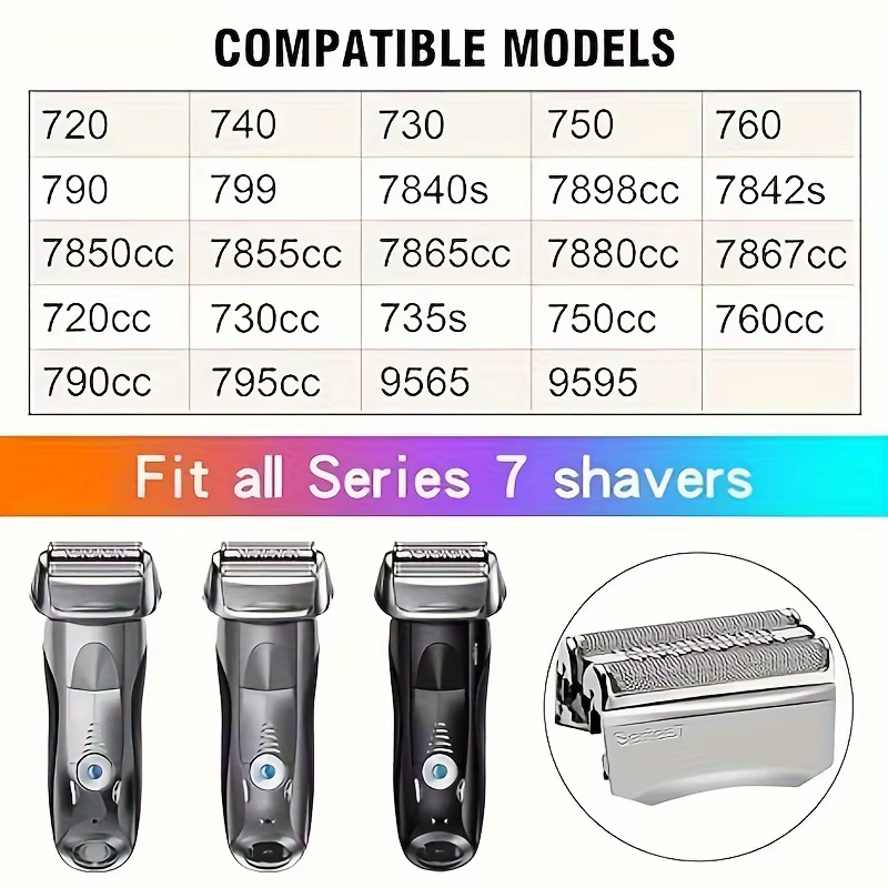 Têtes de rasoir électriques de remplacement pour rasoir Braun Series 7 70B 70S 720S 790CC 760CC 765CC 795CC 730 9565 750CC 9585 9591 7840S