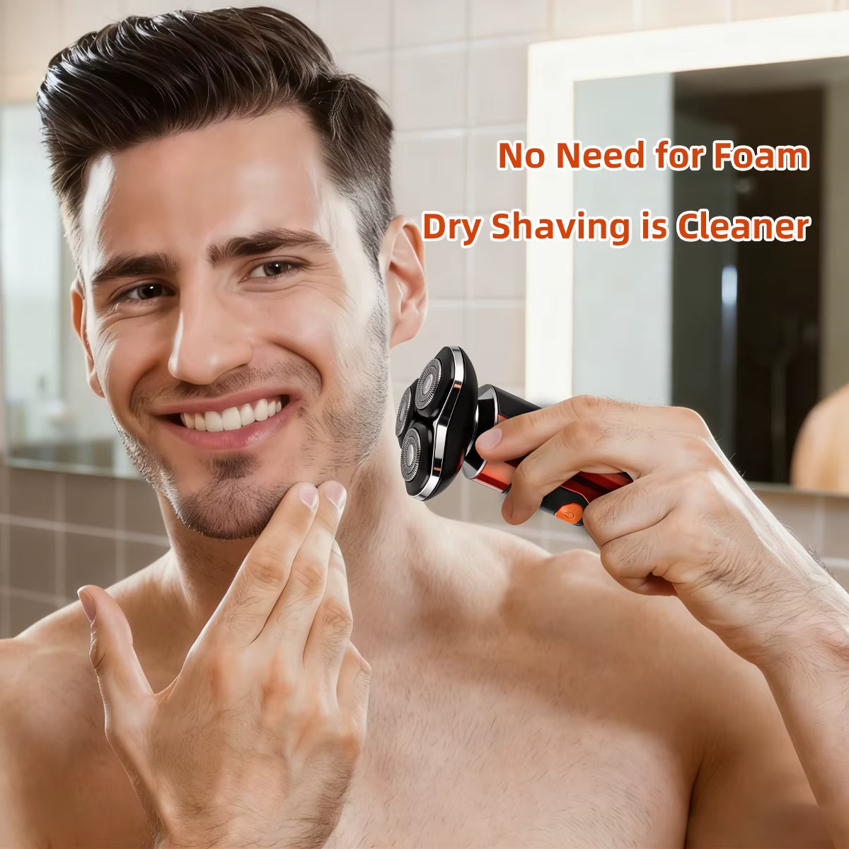 Rasoir électrique OMUONE 3D IPX6, étanche, double usage humide et sec, pour le visage et la barbe, affichage numérique de la batterie, pour hommes