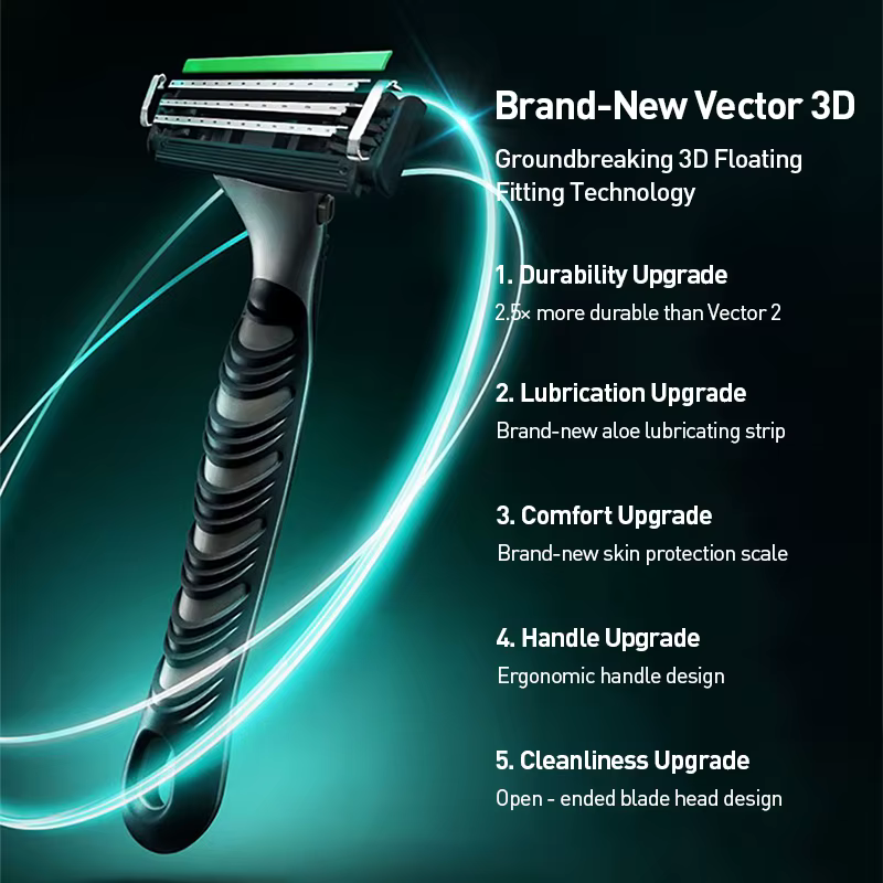 Gillette nouveau Vector 3D puissance rasoir lames flottantes rasage barbe Machine