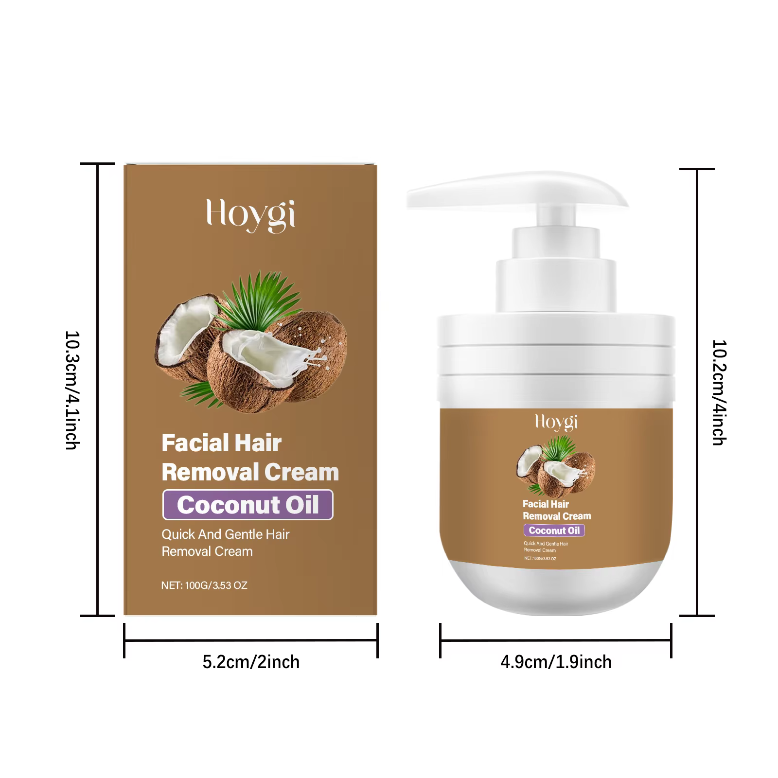 Crème d'épilation du visage à la noix de coco