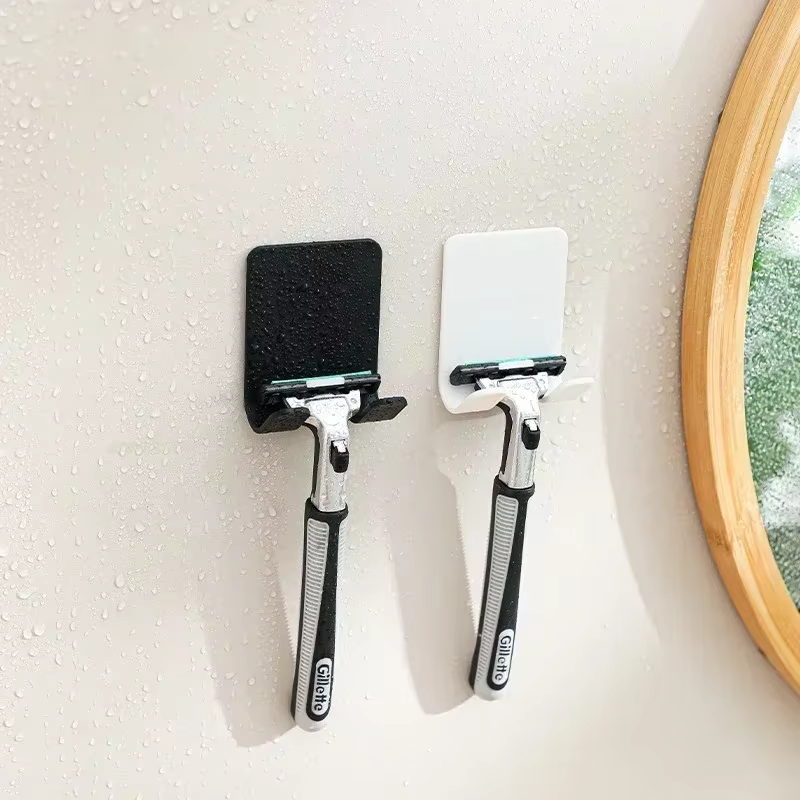 1/2/4/6 pièces salle de bain porte-rasoir crochet de rangement mur hommes rasage rasoir étagère sans poinçon