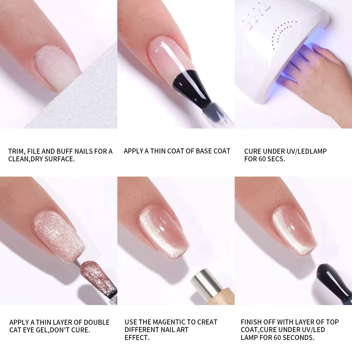 Vernis à ongles Gel œil de chat glace pilée poire de neige 15ml