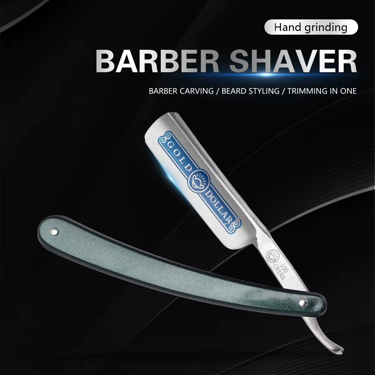 Couteau de rasage droit pliant pour salon de coiffure manuel classique
