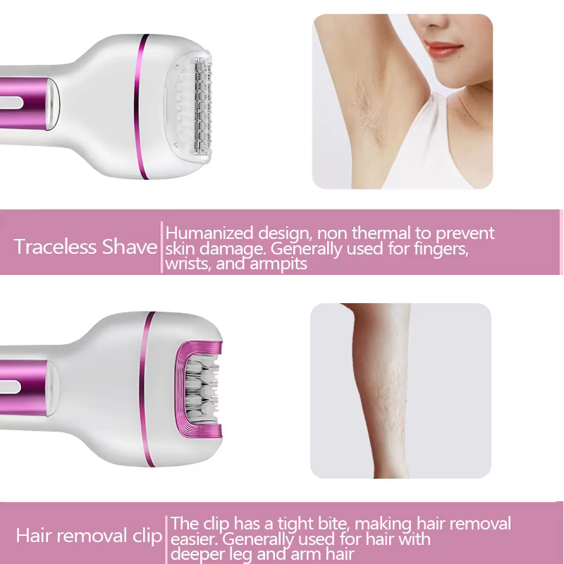 Épilateur Électrique Rechargeable 3 en 1 pour Femme