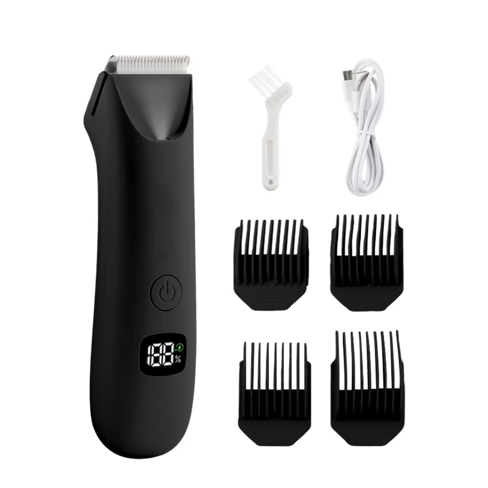 Tondeuse pour poils du corps et du pubis pour hommes et femmes, rasoir électrique indolore pour le corps et le bikini | Rasoir étanche rechargeable par type C