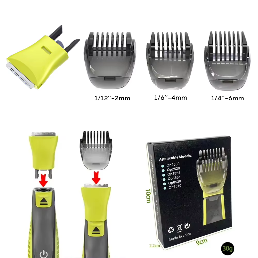 Tête de rasage remplaçable pour une lame avec peigne de sécurité 3 longueurs têtes de tondeuse à barbe OneBlade QP2630/QP2520/QP2834/QP6531/QP6520