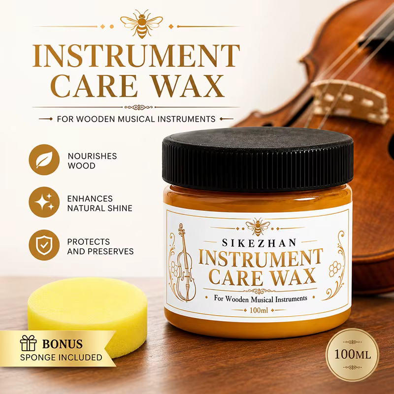 Cire d'abeille pour l'entretien du bois, polissage pour instruments, meubles, sols, armoires, nettoyant, revitalisant, protecteur, 100 ml avec éponge