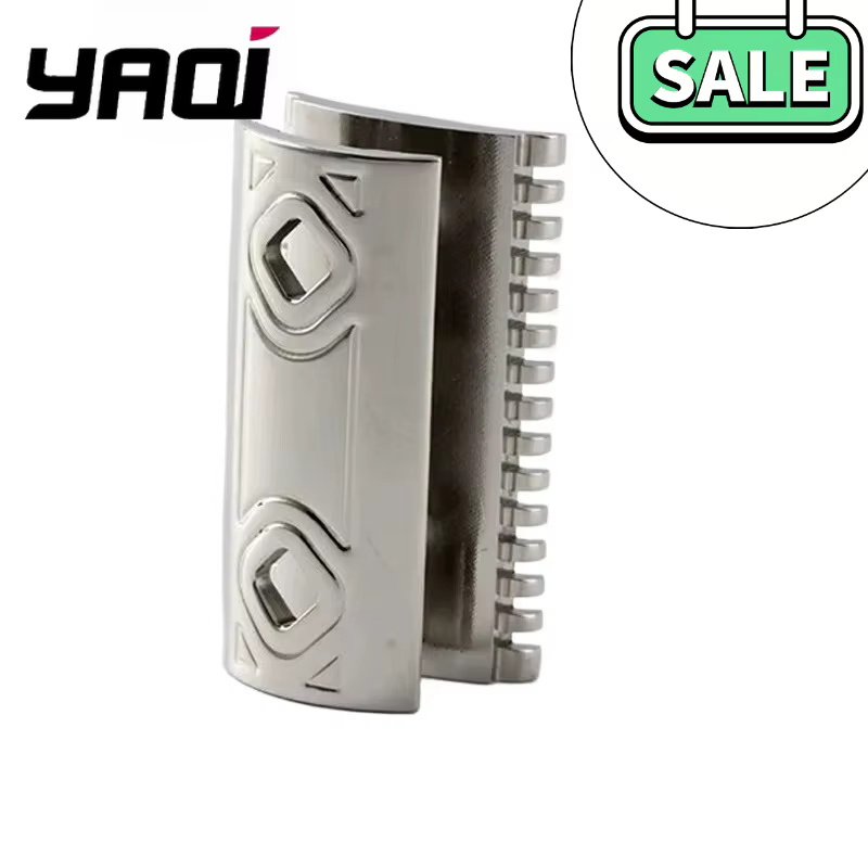 Tête de rasoir en acier inoxydable YAQI Harlequin 316, tête de rasoir de sécurité polie en acier inoxydable avec écart de lame de 0.90mm