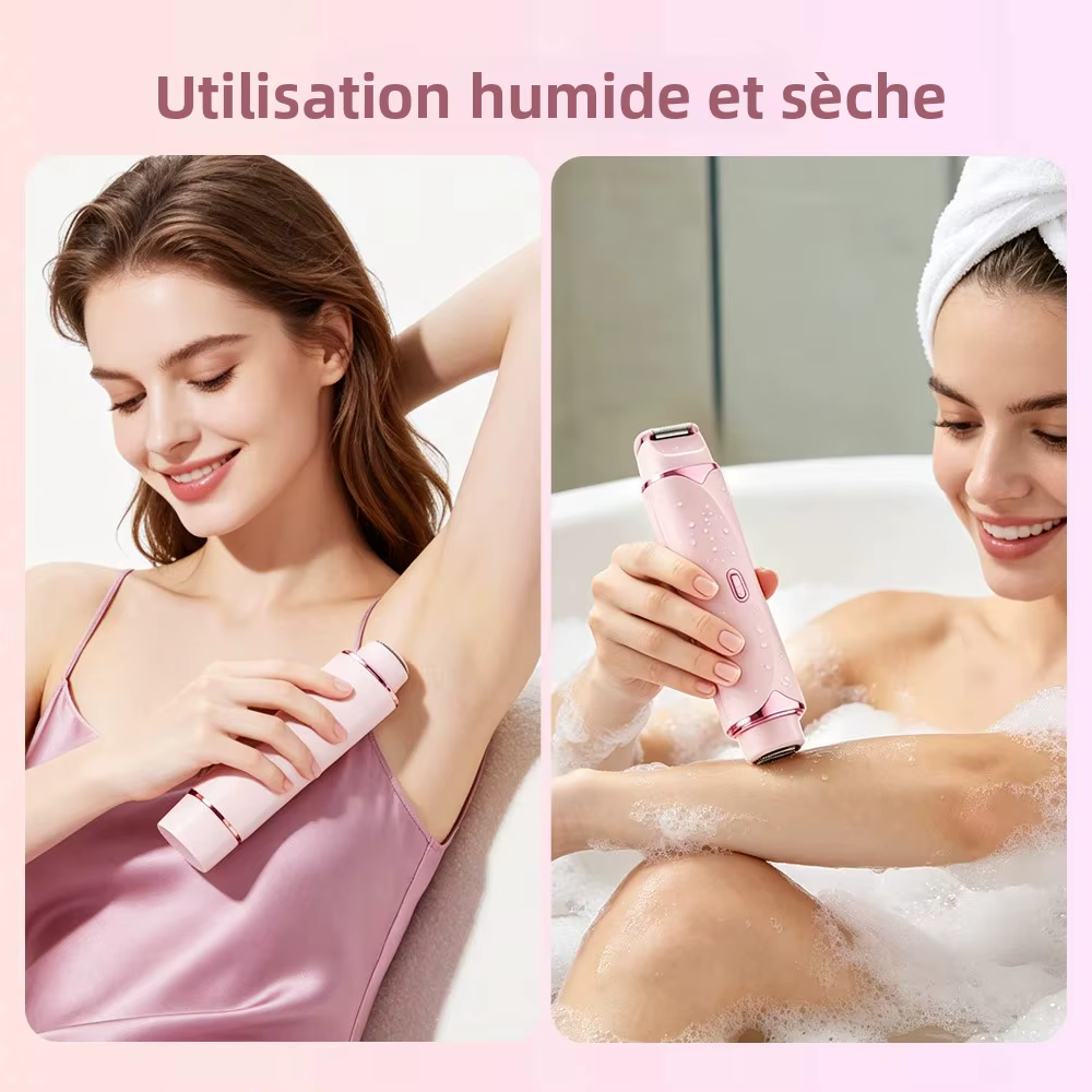 Rasoir électrique double tête 2 en 1 pour femmes