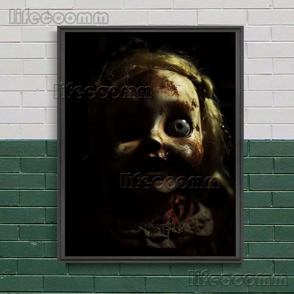 Peinture sur toile de beurre d'horreur avec visage craquelé, art mural vintage, affiche d'art gothique, impression de beurre vaudou effrayant, décor à la maison, sans cadre