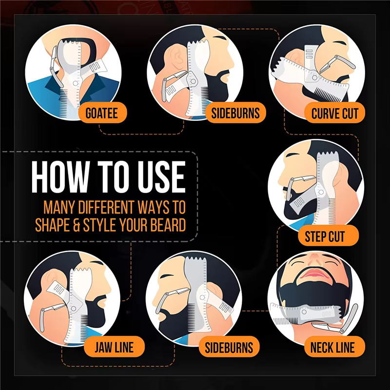 Kit de modelage de barbe – Outil complet de mise en forme et de coiffage – Shaper réglable