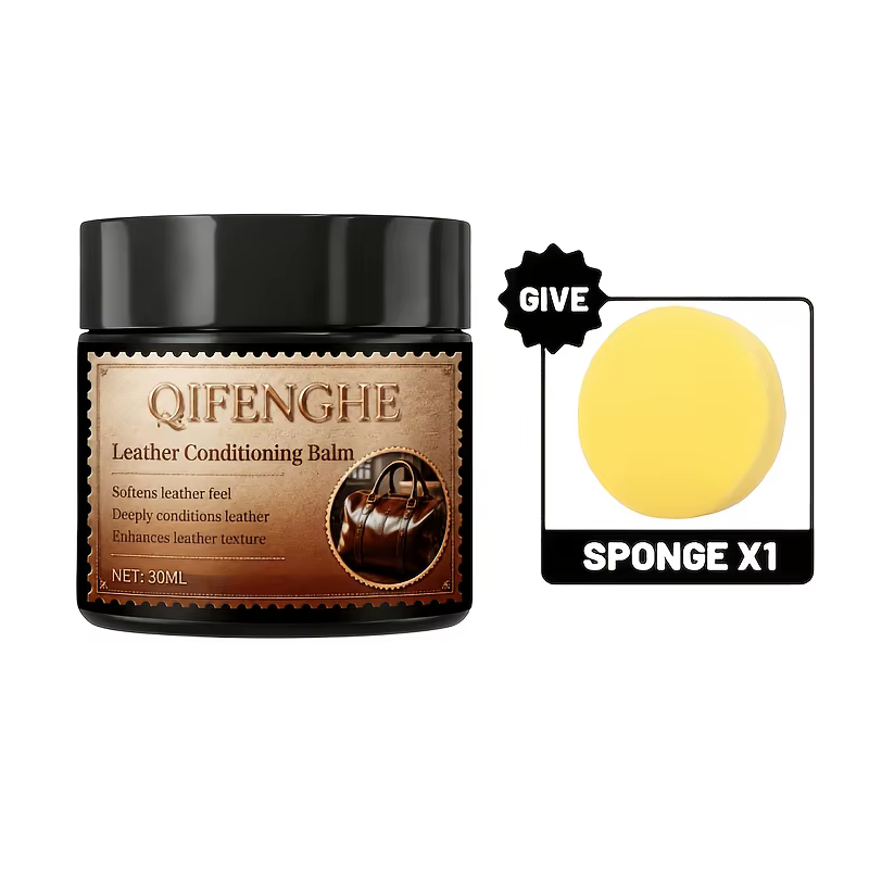 Baume conditionneur pour cuir naturel 1oz, adapté au soin du cuir, au restauration et à la protection - Formule non grasse pour chaussures, voitures, meubles