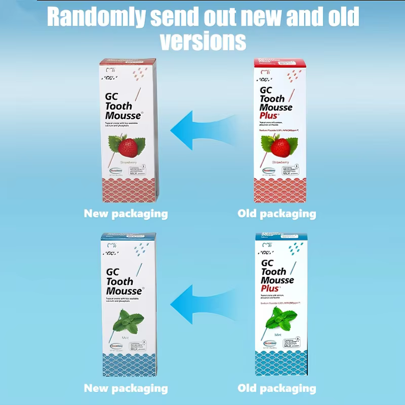 GC Tooth Mousse Plus Menthe 40g, Crème topique au fluorure avec Recaldent, Soins dentaires pour la prévention des caries, Adultes et enfants