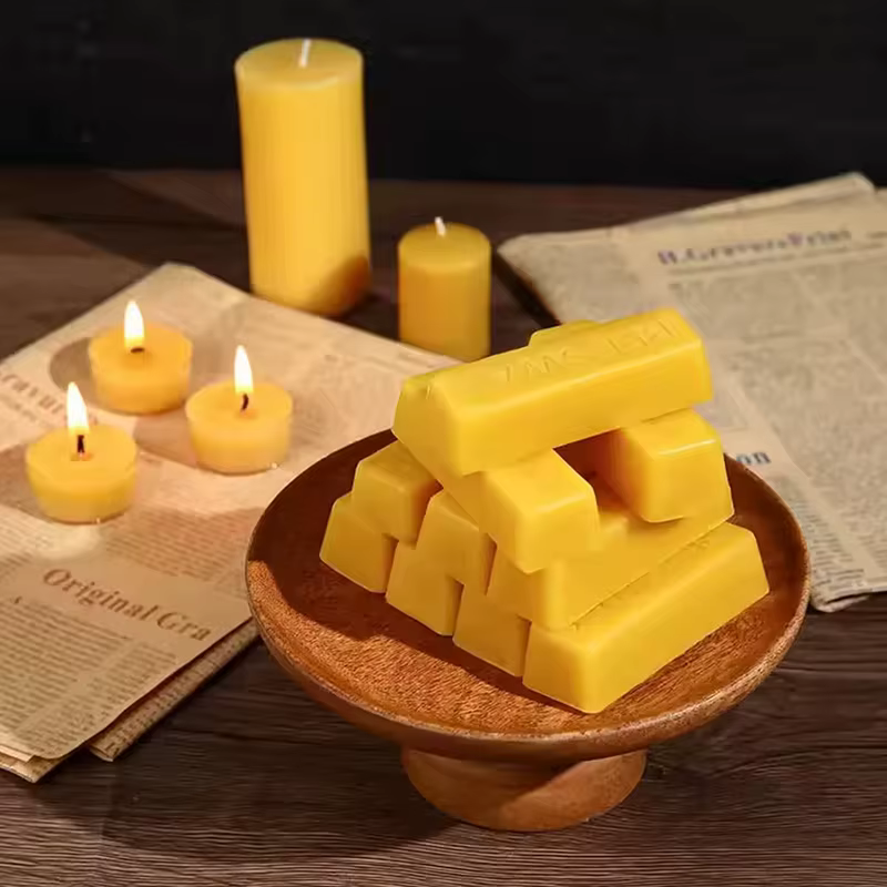 Blocs de cire d'abeille pure, matériau d'épilation de haute qualité, pour travaux manuels, fabrication de bougies, sans alimentation électrique, 4/8 pièces
