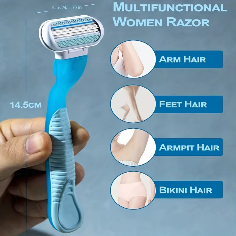 1 poignée + 4/8 lames de rasoir de sécurité pour femmes visage/jambes/aisselles/Bikini épilation de beauté rasage