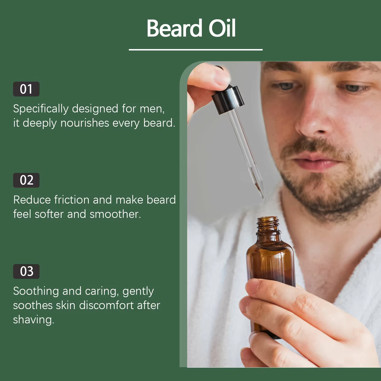 Huile nourrissante pour barbe pour hommes