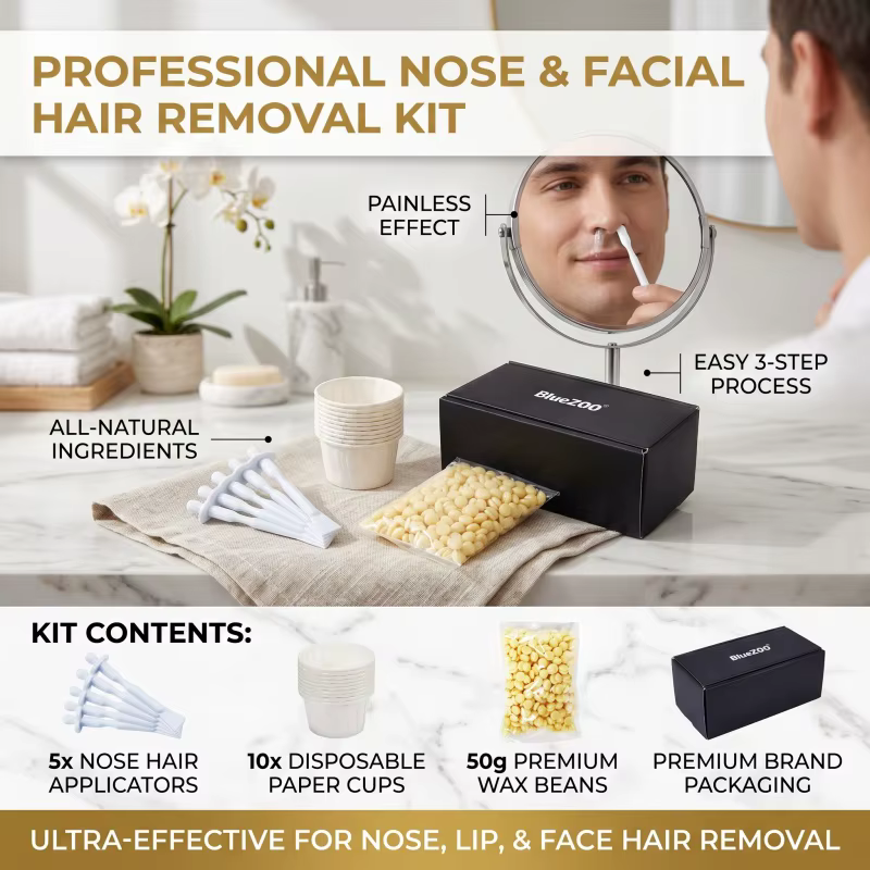 Kit de cire de nez indolore portable pour hommes et femmes