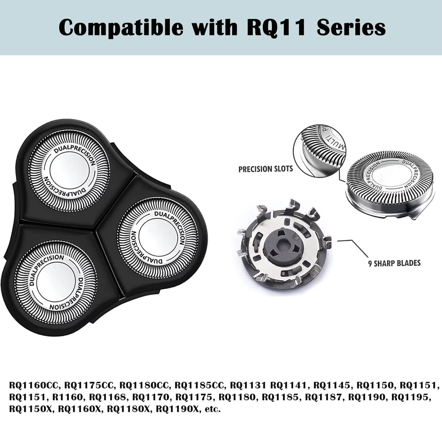 Tête de rechange Rq11 pour Philips Norelco Sensotouch 1150x