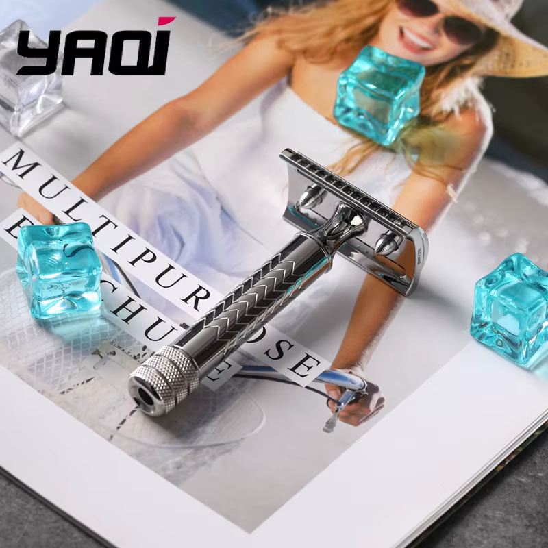 YAQI CASTOR rasoir de sécurité en acier inoxydable-longueur 79mm 0.45mm écart professionnel luxe toilettage essentiels