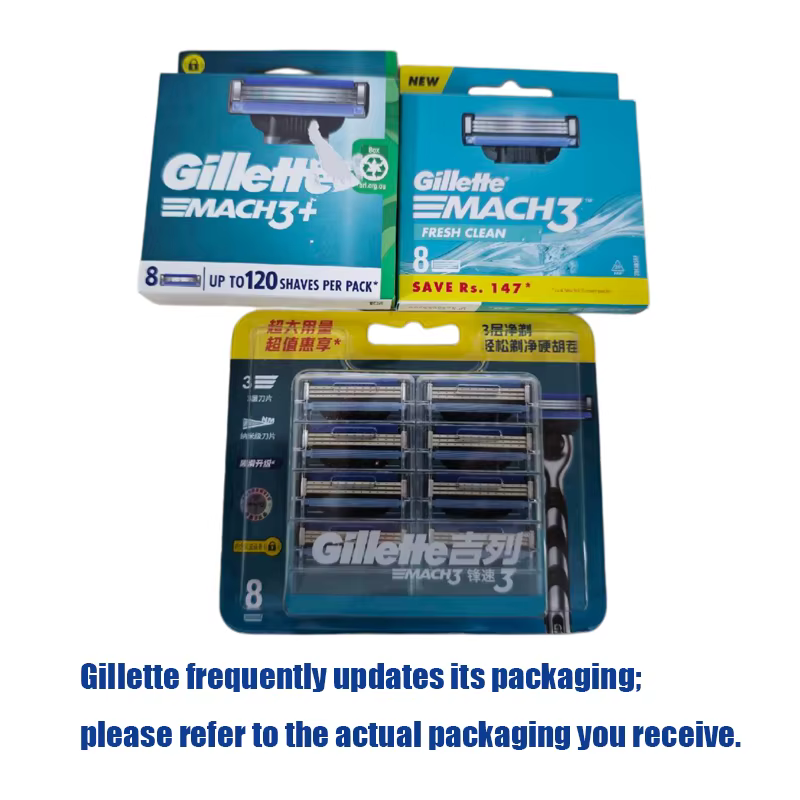 Véritable Gillette Mach 3 Rasage Lames de Rasoir Pour Hommes Marque La Lame À Raser Avec 8