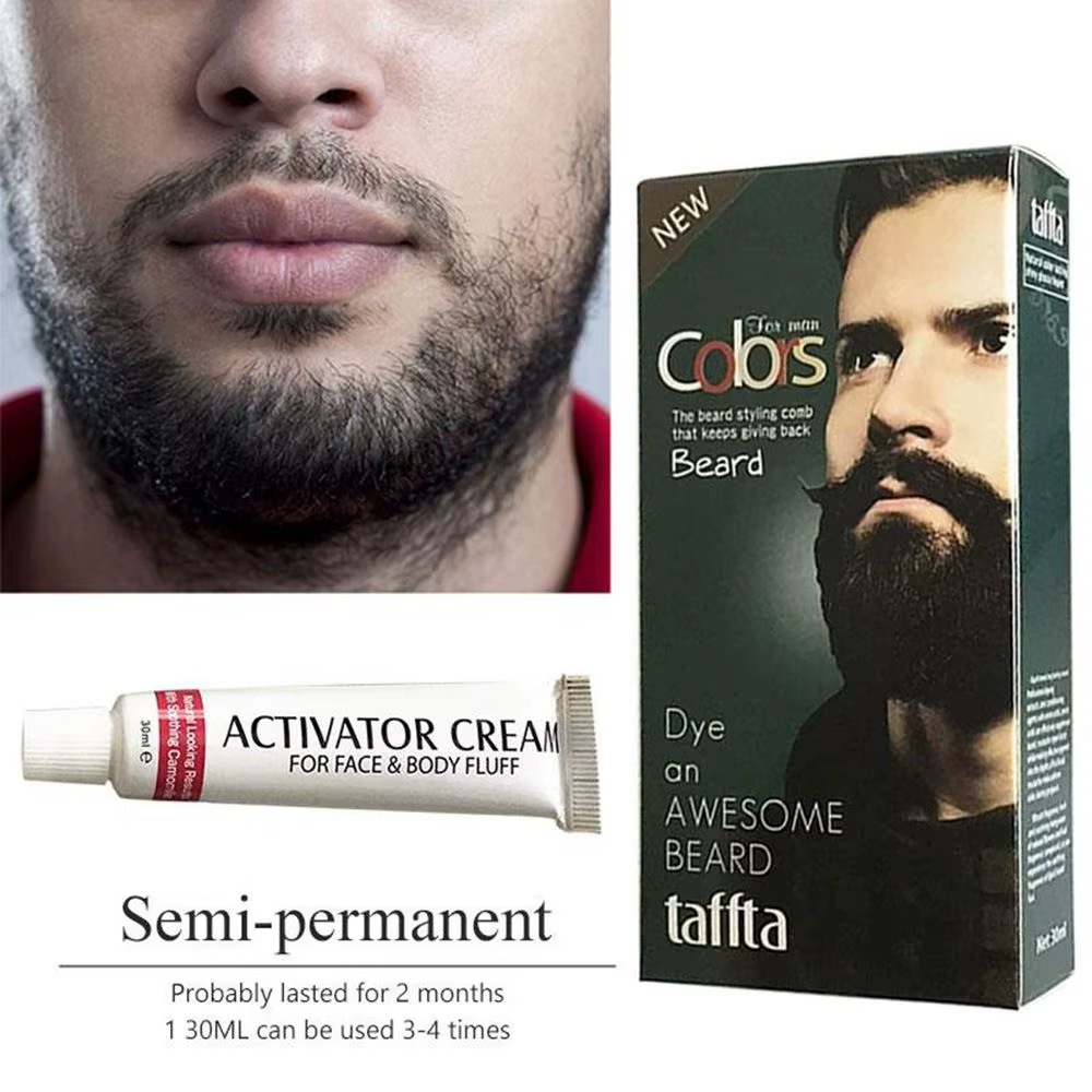 Crème Teinte Noire pour Barbe pour Homme