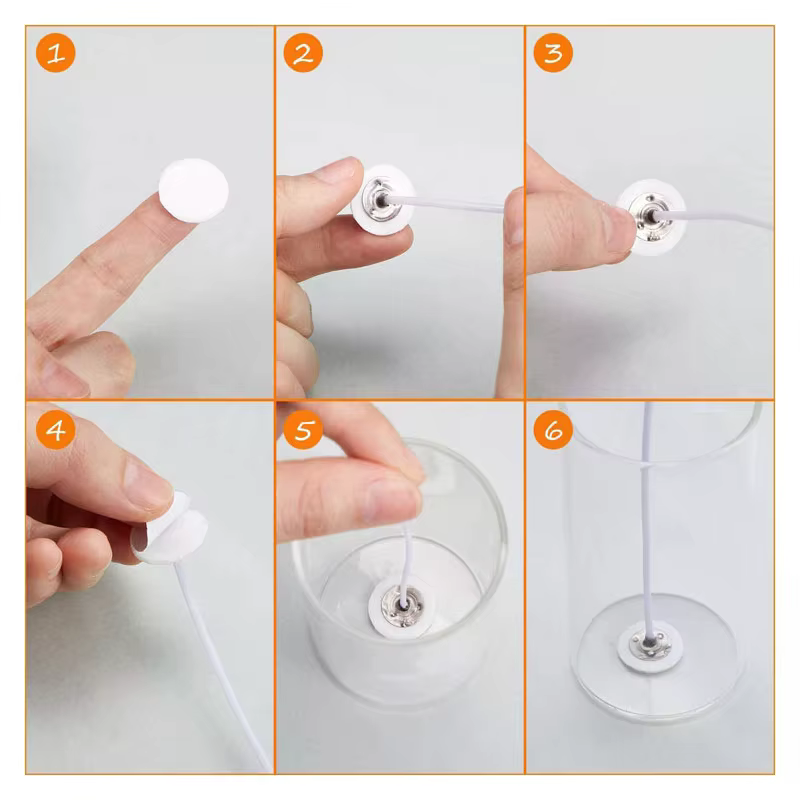 100 pièces 20mm bougie mèche autocollants bougie faisant Double face autocollant rond pour cire fixe bricolage bougie faisant des fournitures