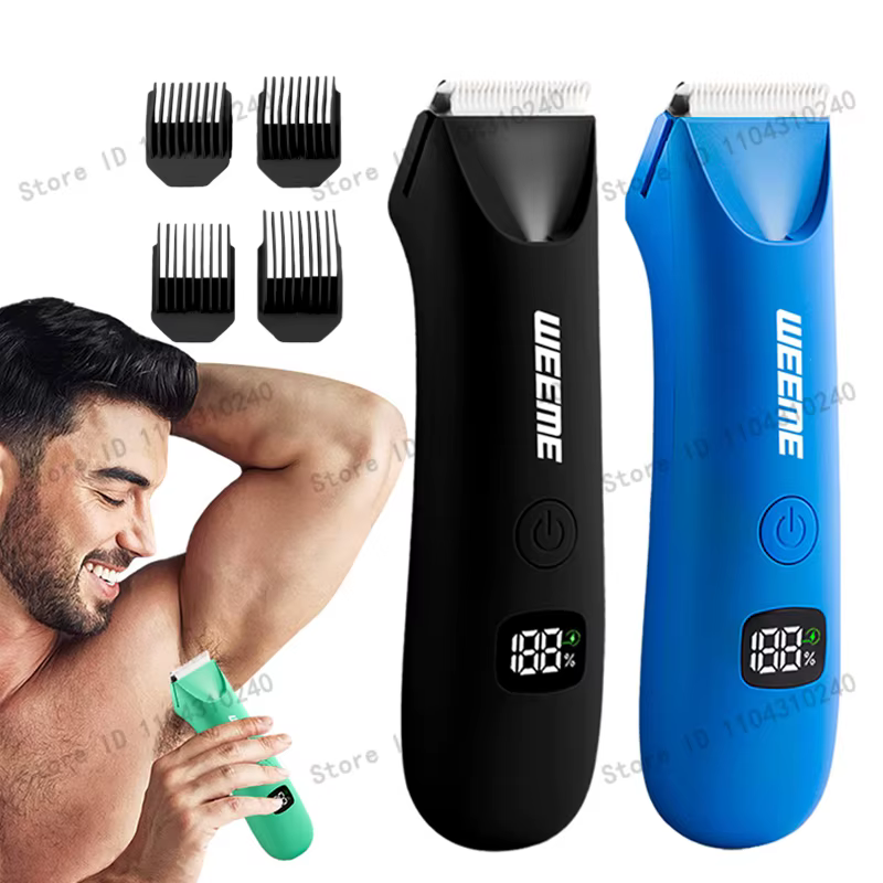 Tondeuse pour poils du corps et du pubis pour hommes et femmes, rasoir électrique indolore pour le corps et le bikini | Rasoir étanche rechargeable par type C