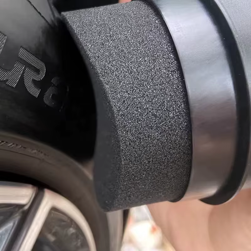 Brosse éponge incurvée pour polissage de roues de voiture, avec couvercle, tampons applicateurs de Contour propre, accessoires de voiture