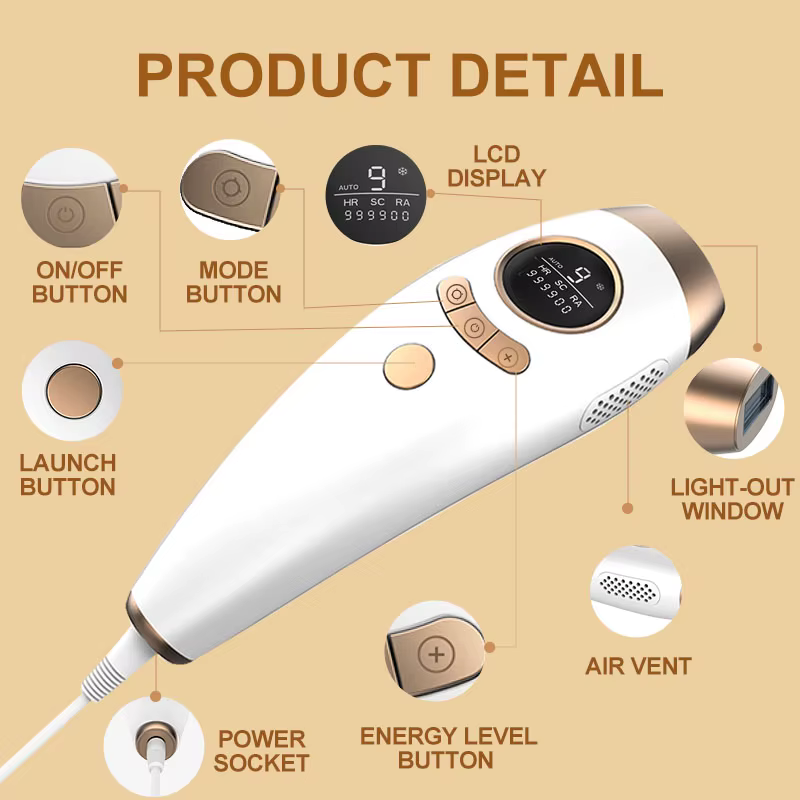 Épilation laser Vancostar 3 en 1 pour femmes et hommes 999900 Flashes rajeunissement traitement de l'acné beauté santé