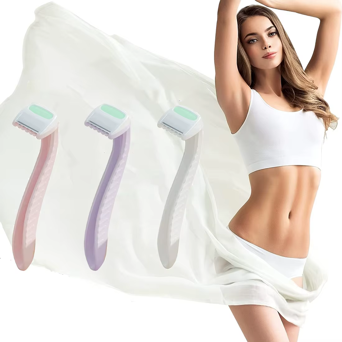 Pack de 3 femmes Bikini ligne rasoirs rasoir épilation pubienne beauté type T pour corps bras jambe cheveux