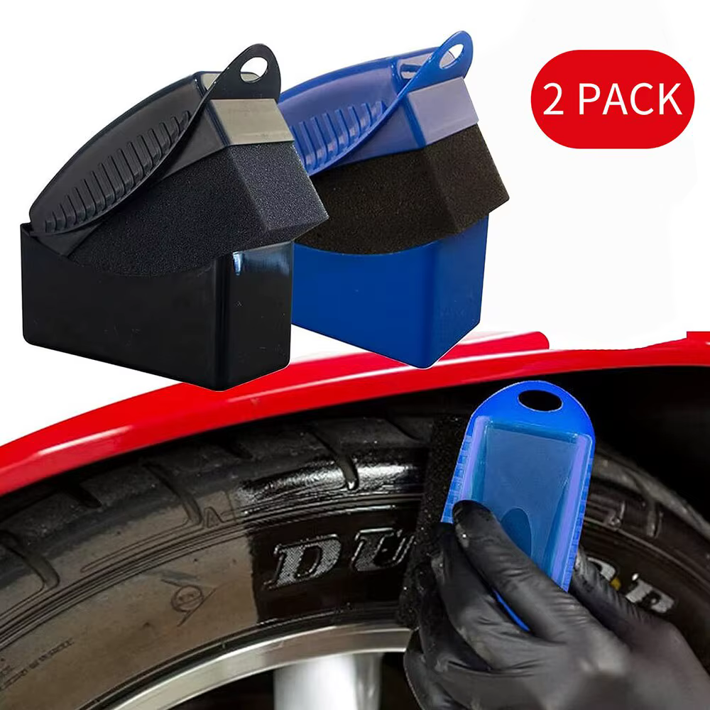 Lot de 2 éponges de lavage, polissage et nettoyage pour pneus de voiture, jantes et garnitures, pour lustrage et detailing