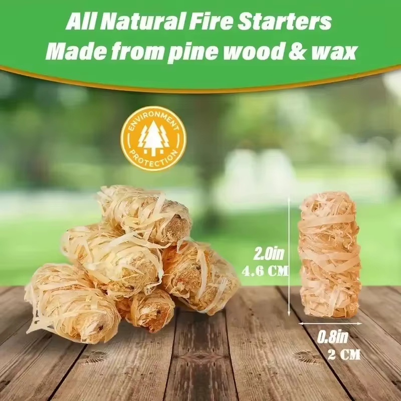 Allume-feu imperméables en cire de bois, bâtonnets faciles à utiliser pour le camping, outils d'allumage, rouleaux de cire de bois pour barbecue en extérieur et randonnée