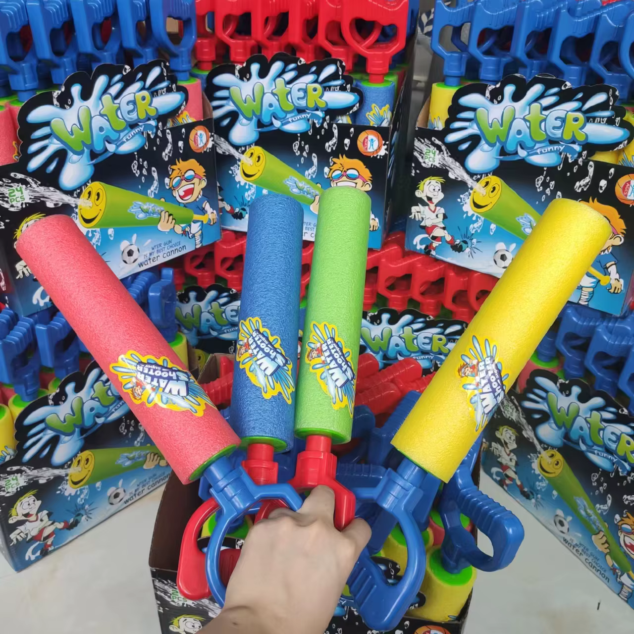 Lot de 6 pistolets à eau super puissants en mousse, lanceurs de jet d'eau, jouets aquatiques d'extérieur pour enfants, piscine, plage, fête d'été