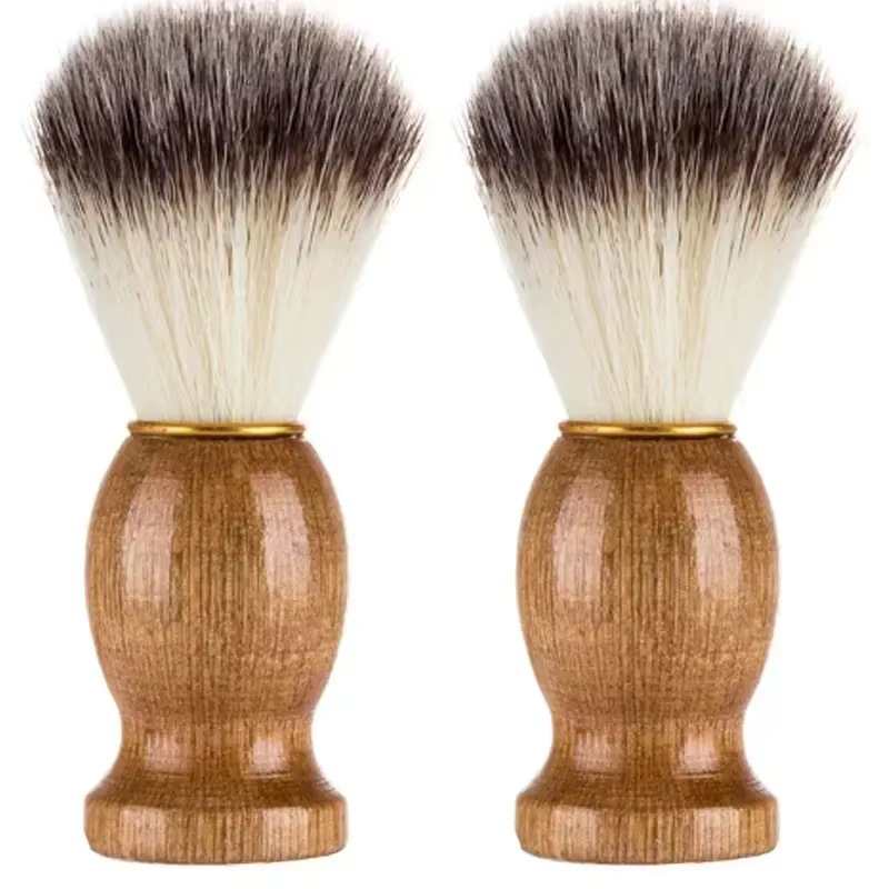 Brosse de rasage avec manche en bois pour hommes