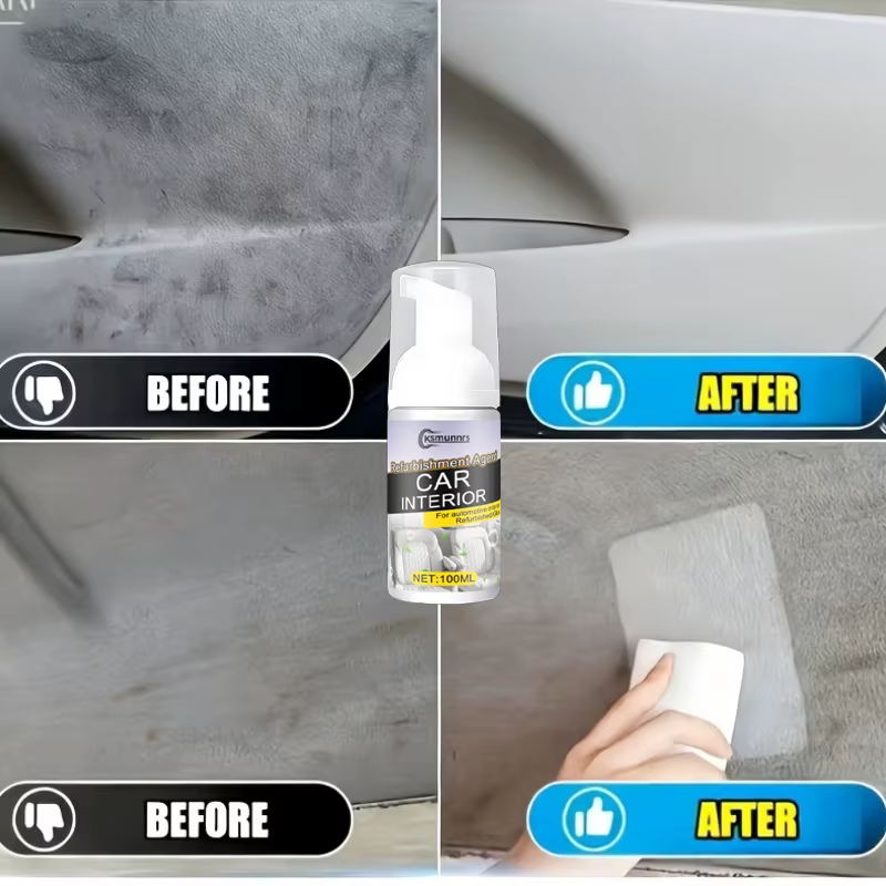 Nettoyant mousse multi-usages pour l'intérieur de la voiture, pour nettoyer les sièges, les tapis, le plafond et le tableau de bord