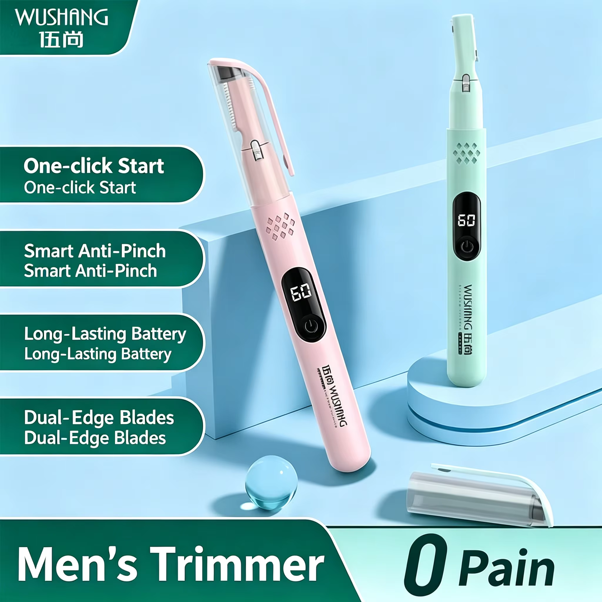 Tondeuse à sourcils électrique portable avec double tête de coupe, rasoir de façonnage des sourcils lavable, outils de rasage