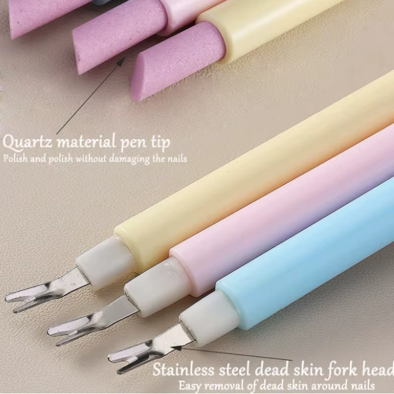 1 pièce Coupe-cuticules double tête avec pousse-cuticules