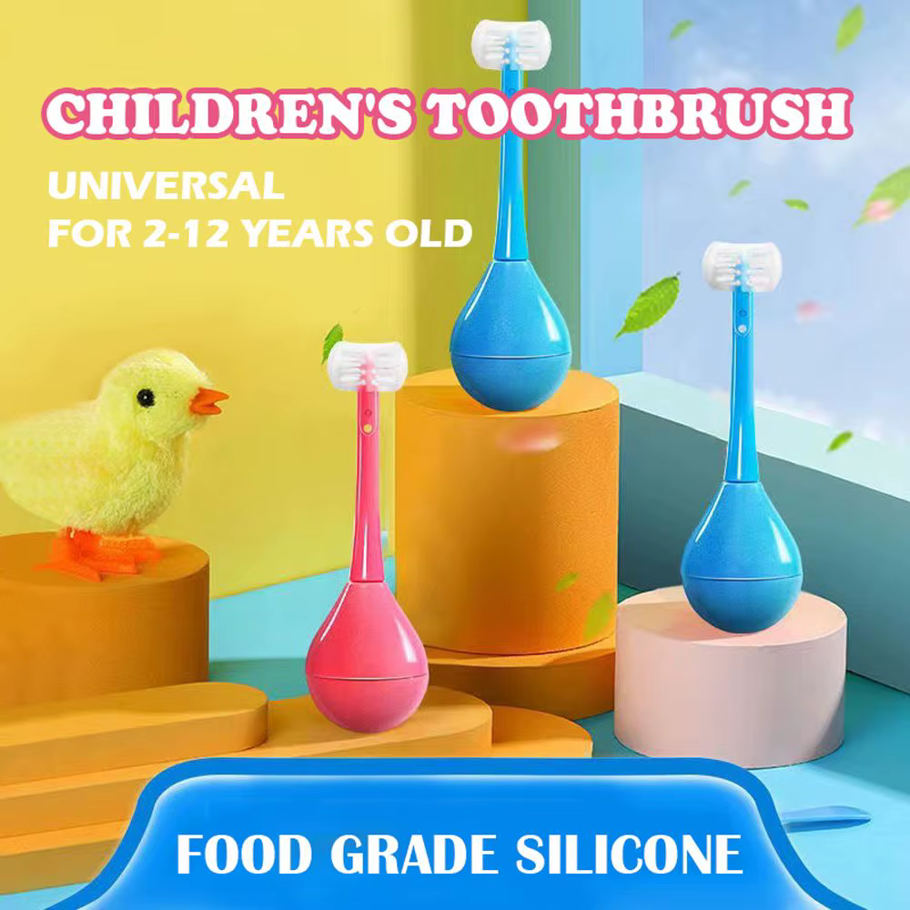 Brosse à dents en silicone pour l'hygiène buccale, brosse à dents à trois faces, brosse à dents pour enfants